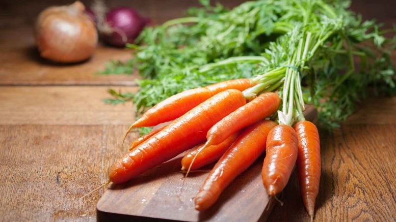 Carrots on cutting board