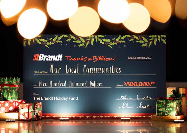 Brandt Celebrates the Holidays with $500,000 in Community Donations